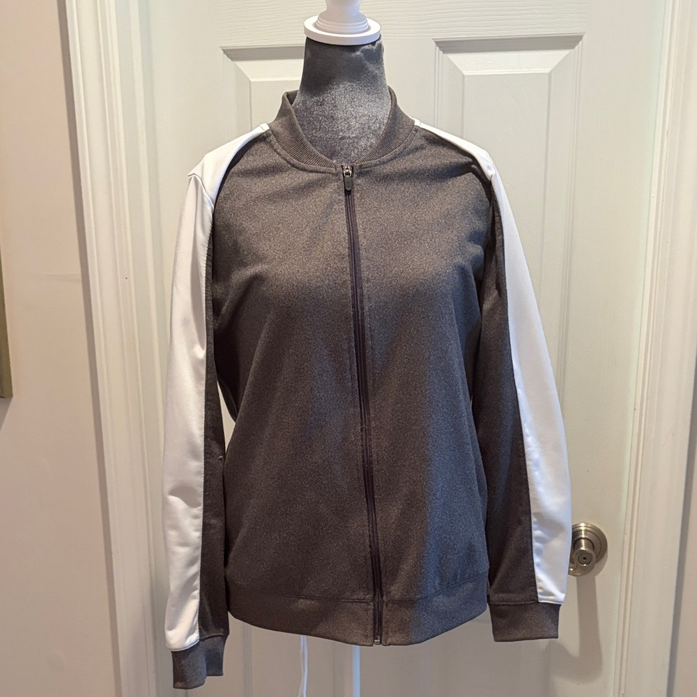 BCG Women's Gray and White Athletic Jacket